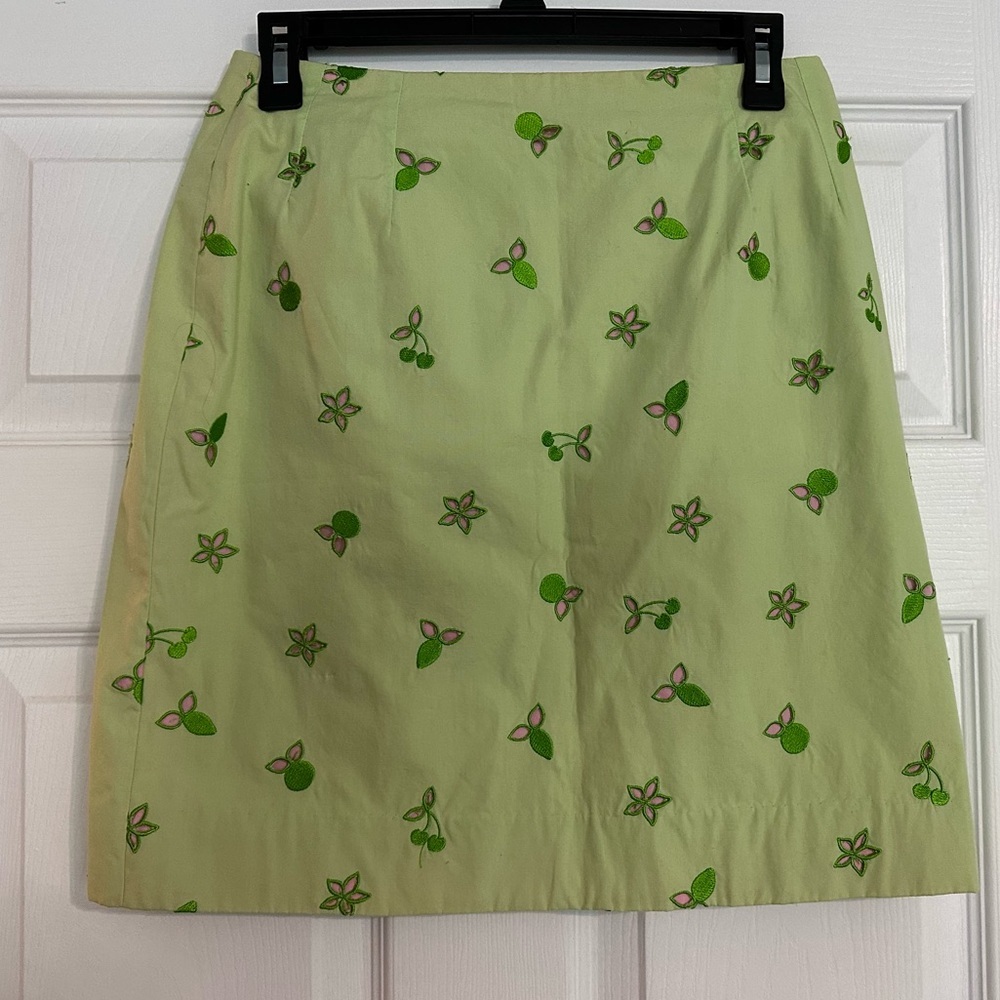 Lilly Pulitzer Vintage Green and Pink Skirt - Size 6